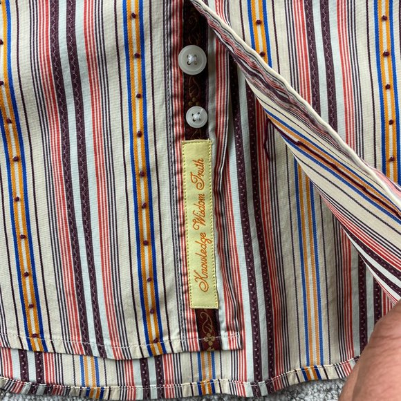 Robert Graham Shirt Men Medium M Multicolored Striped Button Up Long Sleeve - Picture 3 of 10